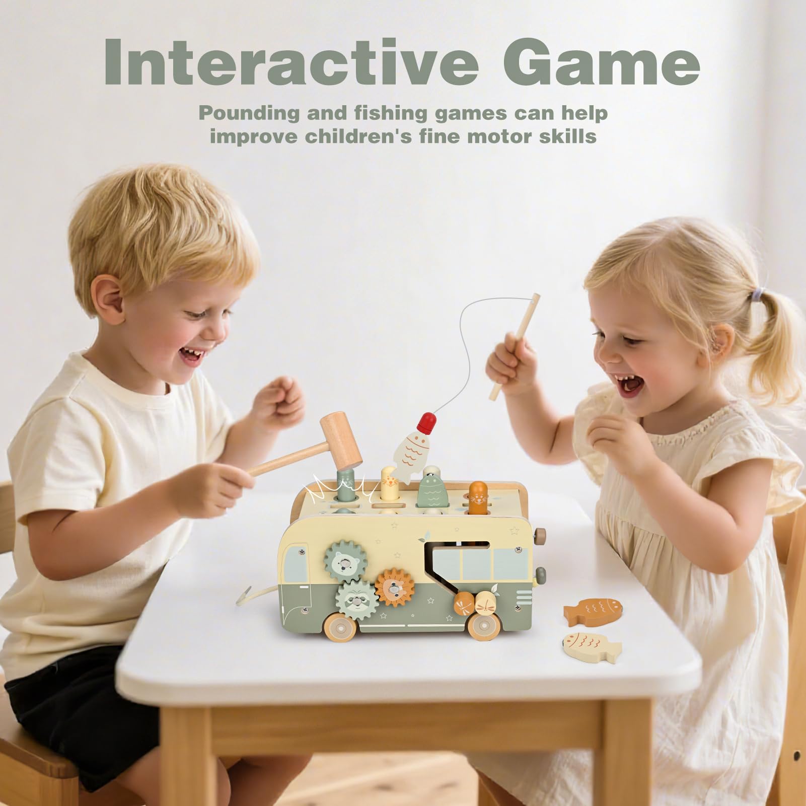 Vanplay Giochi Bambini 1 Anno, Giochi Montessori 1 2 3 Anni Giocattoli Bambino 1 Anno, 7 in 1 Strumenti Musicali Bambini Xilofono, Giochi Educativi Regali Bambini 1 Anno