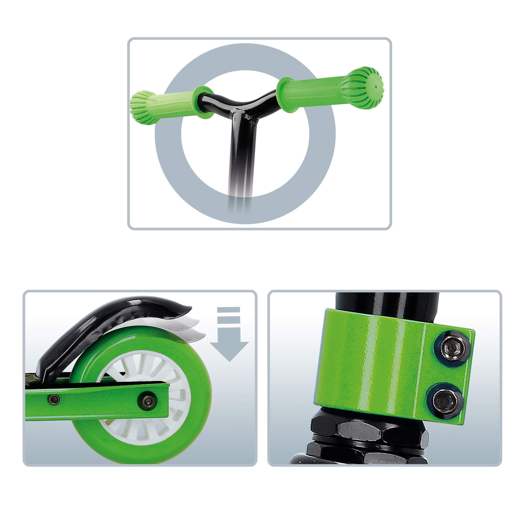 COLORBABY CB Riders, Scooter 2 Roues acrobatique Vert (54065)