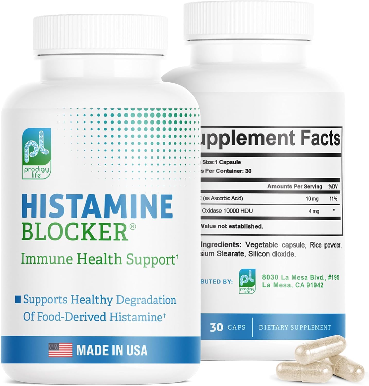 DAO Supplements Histamine Blocker – Advanced DAO Enzyme Formula for Histamine Digest & Intolerance Support – Diamine Oxidase DAO Supplement, 30 Capsules