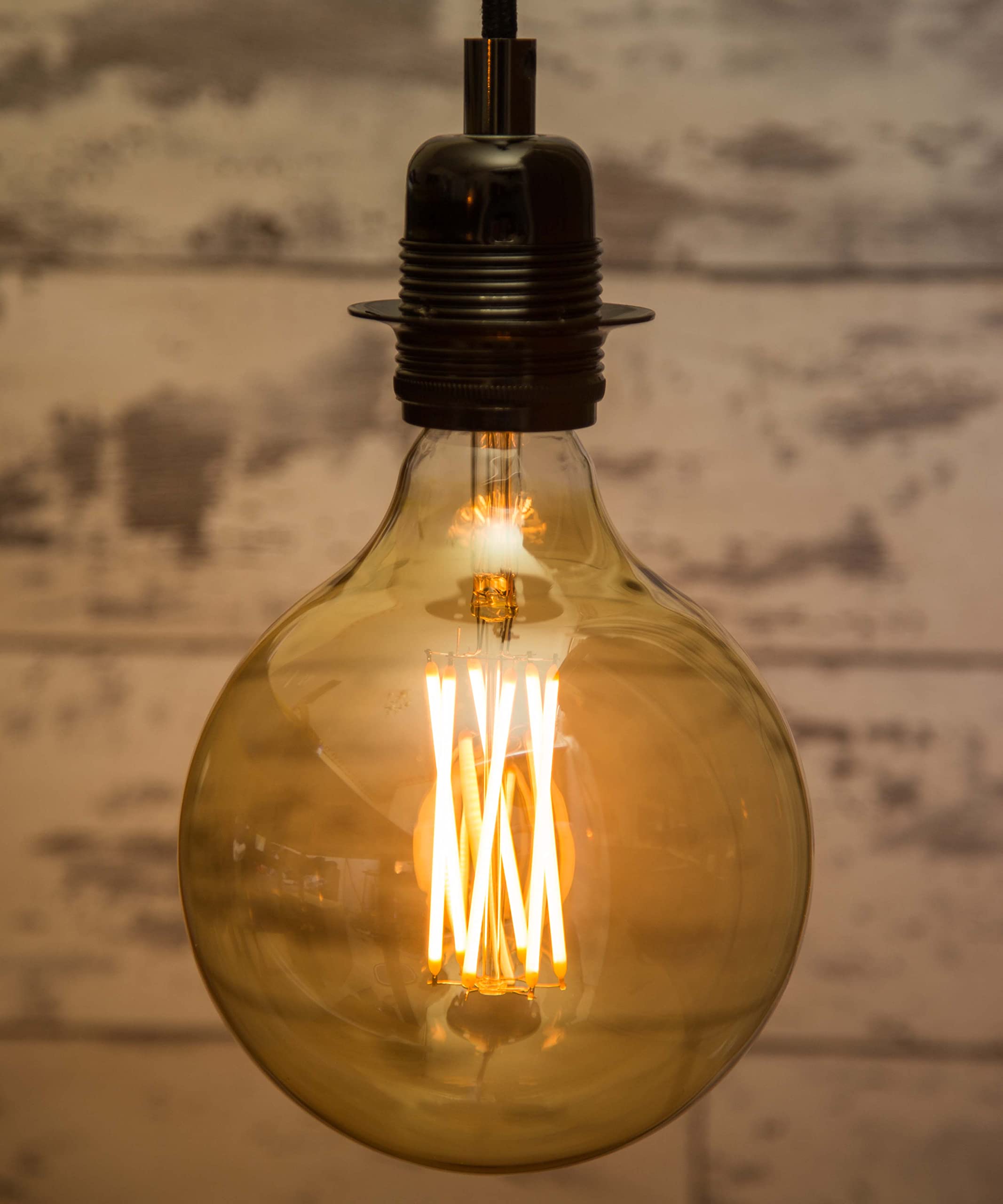 Globo LED E27 dimmerabile Edison filamento retrò lampadina dimensioni: grande G95, XL extra large G125 Ambra, 2200 K, 8 W, equivalente a 60 W, (W: 125 mm) (confezione da 1)