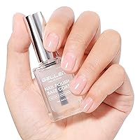 Vista 14 de GELLEN Esmalte de uñas transparente para capa final, esmalte de uñas brillante y regular, fórmula de calcio fortalece las uñas, secado rápido al