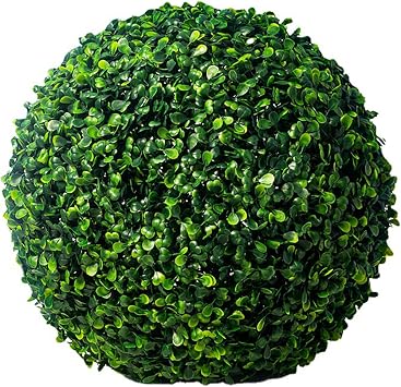 HUHJYUGE Artificial Plant Topiary Balls for Outdoor Decor 13in, Round Garden Spheres Decorative, Faux Boxwood Balls Plants, for The Front Door, Porch, Backyard, Patio and Wedding