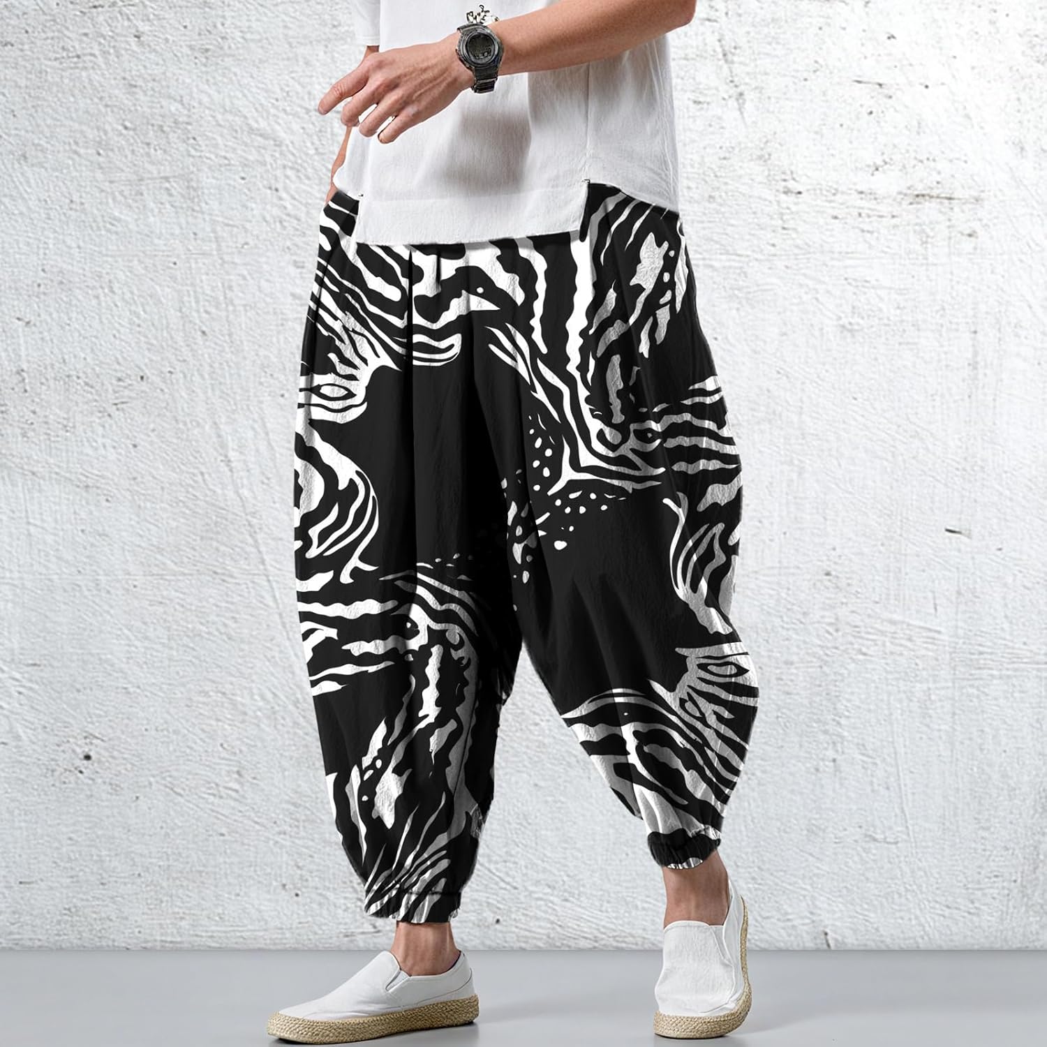 Relax Wide Leg Pants Hippy Boho Pants Men Hip Hop Street Casual Sports Trousers for Men Plus Size 2025 Baggy - Image 2