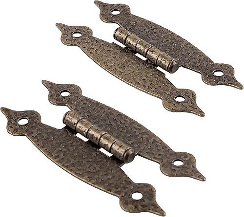 Miniatura 3 de Bisagras de puerta de gabinete de latón antiguo martillado tipo "H"  3 12 pulgadas de alto x 1 12 pulgadas de ancho  Paquete de 20  Bisagras para