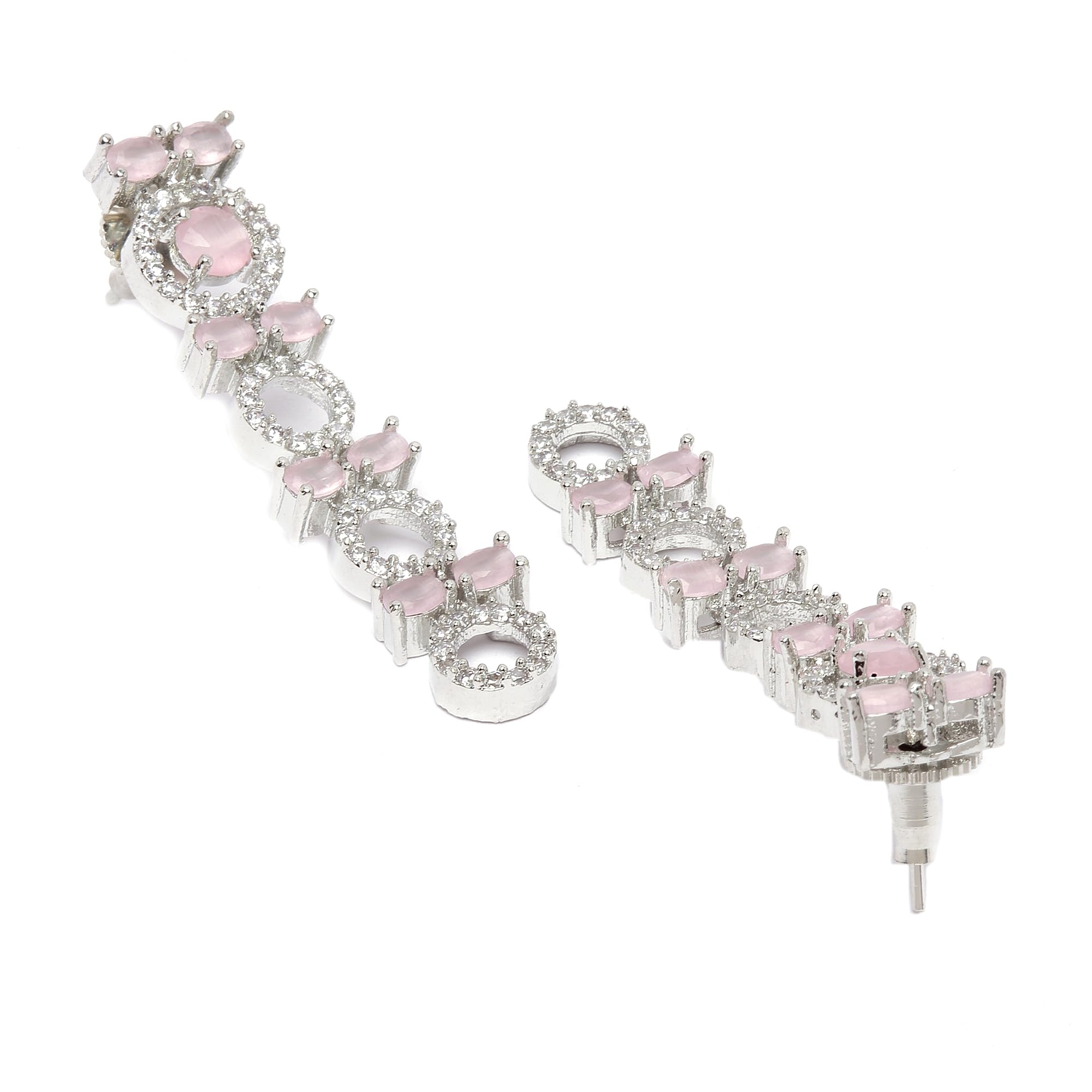Circular American Diamond Necklace Earring Set
