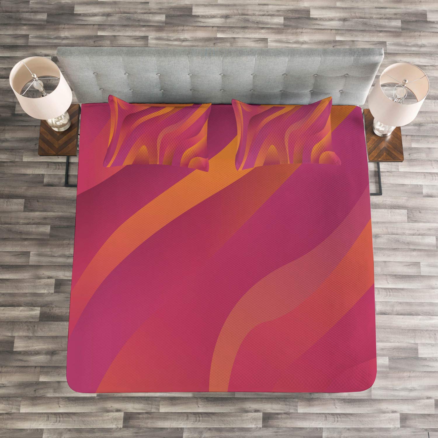 ABAKUHAUS Grijs blauw Bedsprei, Abstract Doodle Motif, Decoratieve