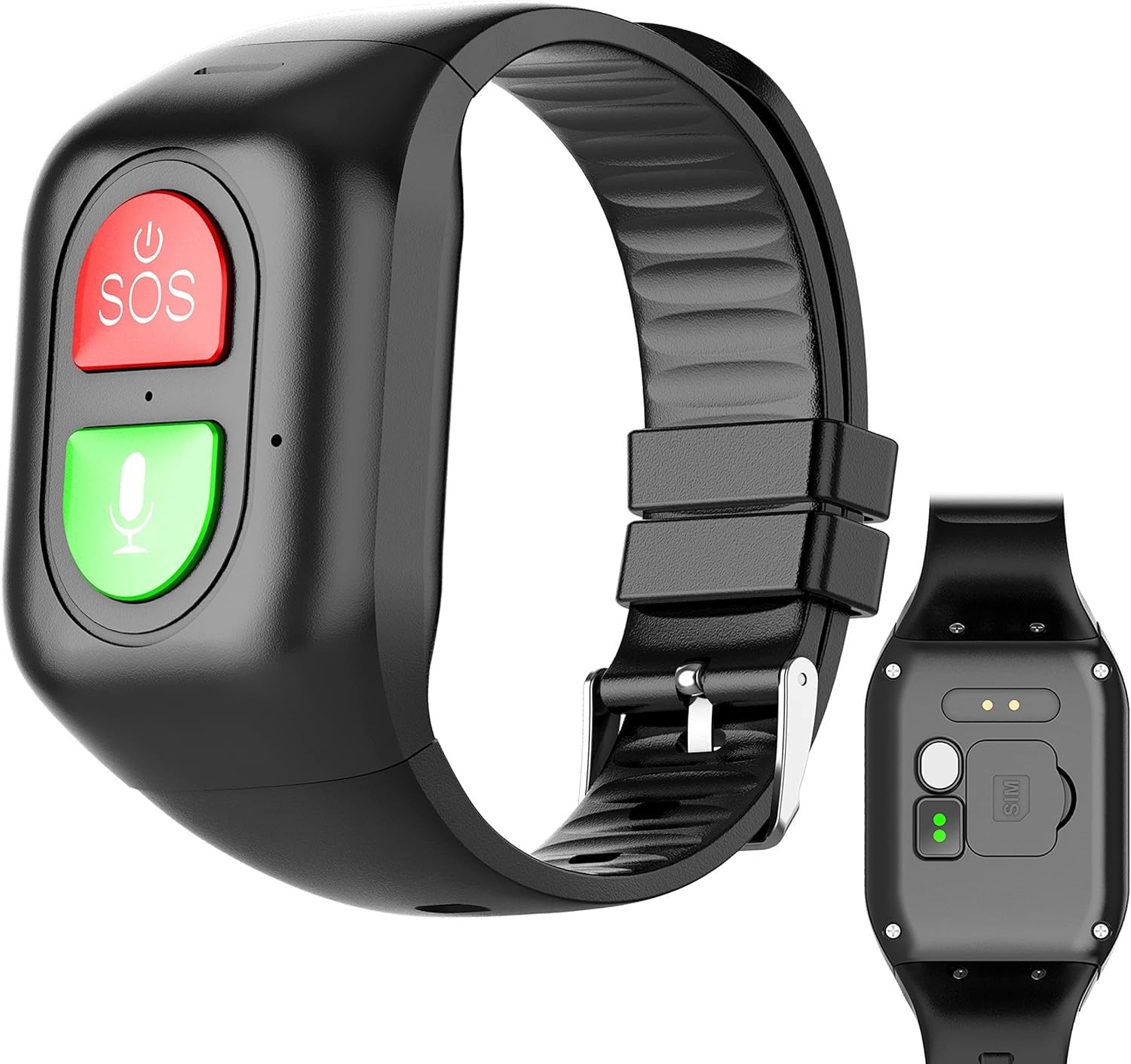 Reloj Inteligente para Personas Mayores, Dispositivo De Alerta De Caídas, Pulsera De Seguimiento GPS, Reloj De Seguimiento De Actividad Física con Llamada SOS para La Enfermedad De Alzheimer
