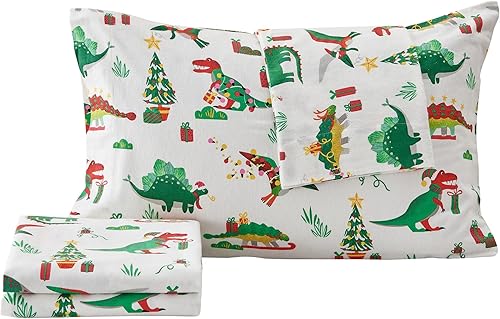 Miniatura 6 de Great Bay Home Juego de sábanas de Navidad de franela de algodón turco 100 %, bajera con gran caída lateral, suaves, para una cama cálida,