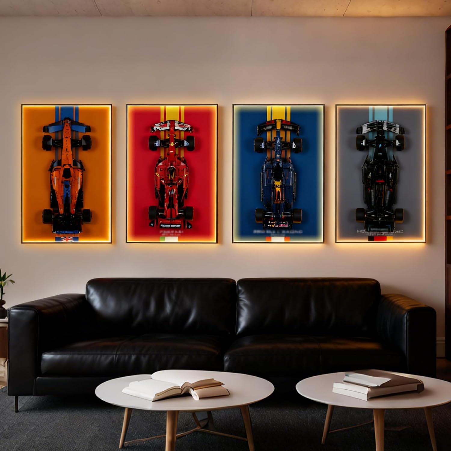 LED Wall Display Board for Lego Technic McLaren 42141 Race Car | 10+ Light Modes & Hidden Cable Design | Illuminated Wall Mount Frame for Home or Office Display (Board Only, 32" x 20")