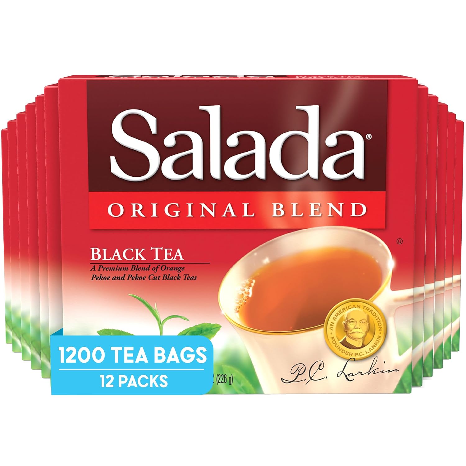 Salada Black Tea Blended Bold Strong Black Tea with 100 Tea Bags Per Box (Pack of 12) Contains Caffeine Brew Hot Naturally Flavored Rich in Antioxidants Original Blend Tea
