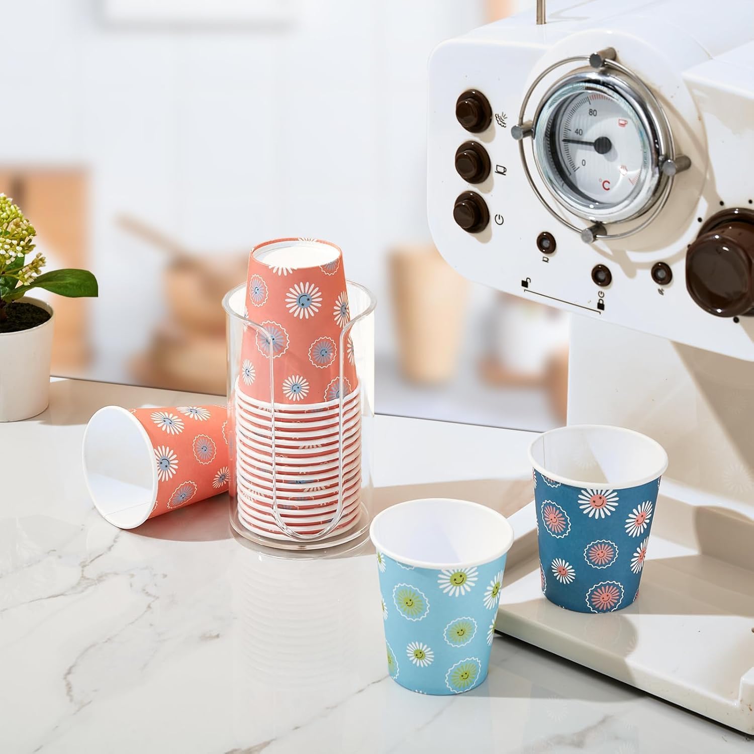 Amit Marketing Paper Disposable Printed Cup | Eco-Friendly Double Wall Safe for Hot and Cold Beverages | for Tea/Coffee, Juice Party Event Travel Wedding Office (Set of 75 Pcs - 50ml) 4