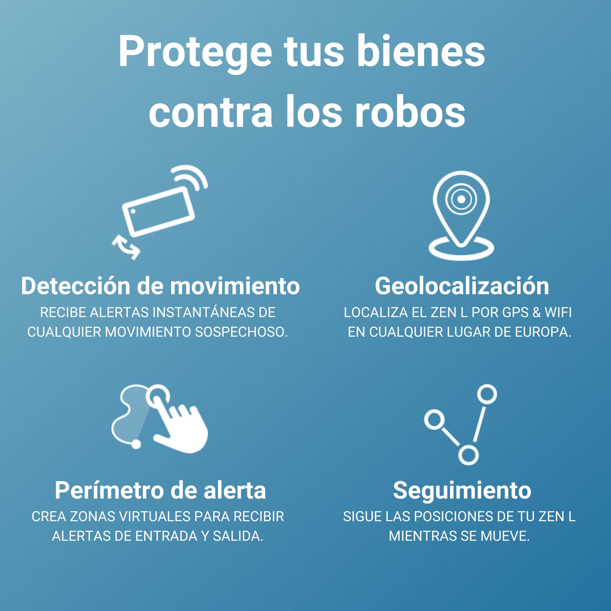 Pack Tracker GPS Zen L + Convertidor - Resistente a los Inhibidores - 1 Año de Suscripción Incluida - Autonomía Ilimitada - Geolocalización en Toda Europa - Coche, Moto, Scooter