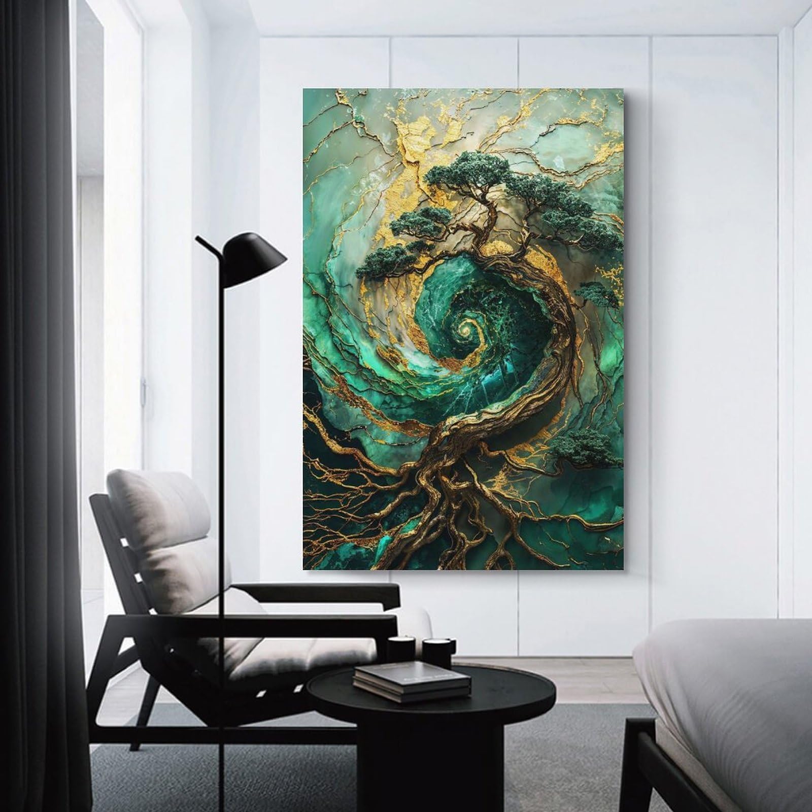 Junmoney Unframe-Tree Of Time Kintsugi Art Wall Decor Canvas Print Tree Of Time Kintsugi Art, 12X18inch(30X45cm), For Bedroom, Lounge Or Dressing Area, Stylish Decor For A Restful Room Update