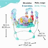 Bright Starts Disney Baby Mała syrenka Morze Aktywnych Aktywnych Baby Activittshopser z interaktywną zabawką, światłami i muzyką z księżniczką Disney Arielle, 6-12 miesięcy (niebieski)