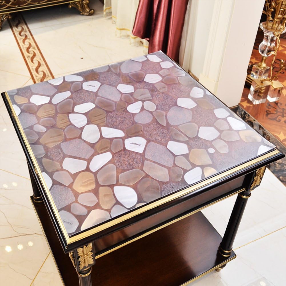 Pvc table cloth waterproof Burn-proof Oil-proof Disposable Soft glass Matte table mat Coffee table pad table cloth crystal plate-A 80x130cm(31x51inch)