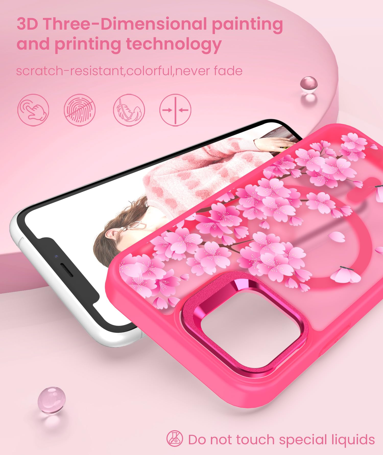 Dretal For IPhone 12 Case,iPhone 12 Pro Case Floral, With Screen Protector, Camera