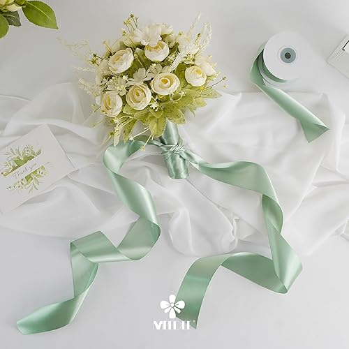 Vista 515 de MEEDEE Orange Satin Ribbon - 1.5 inch Double Faced Satin Ribbon, 50 Yards - Neon Tangerine - For Christmas, Thanksgiving, Halloween, Weddings