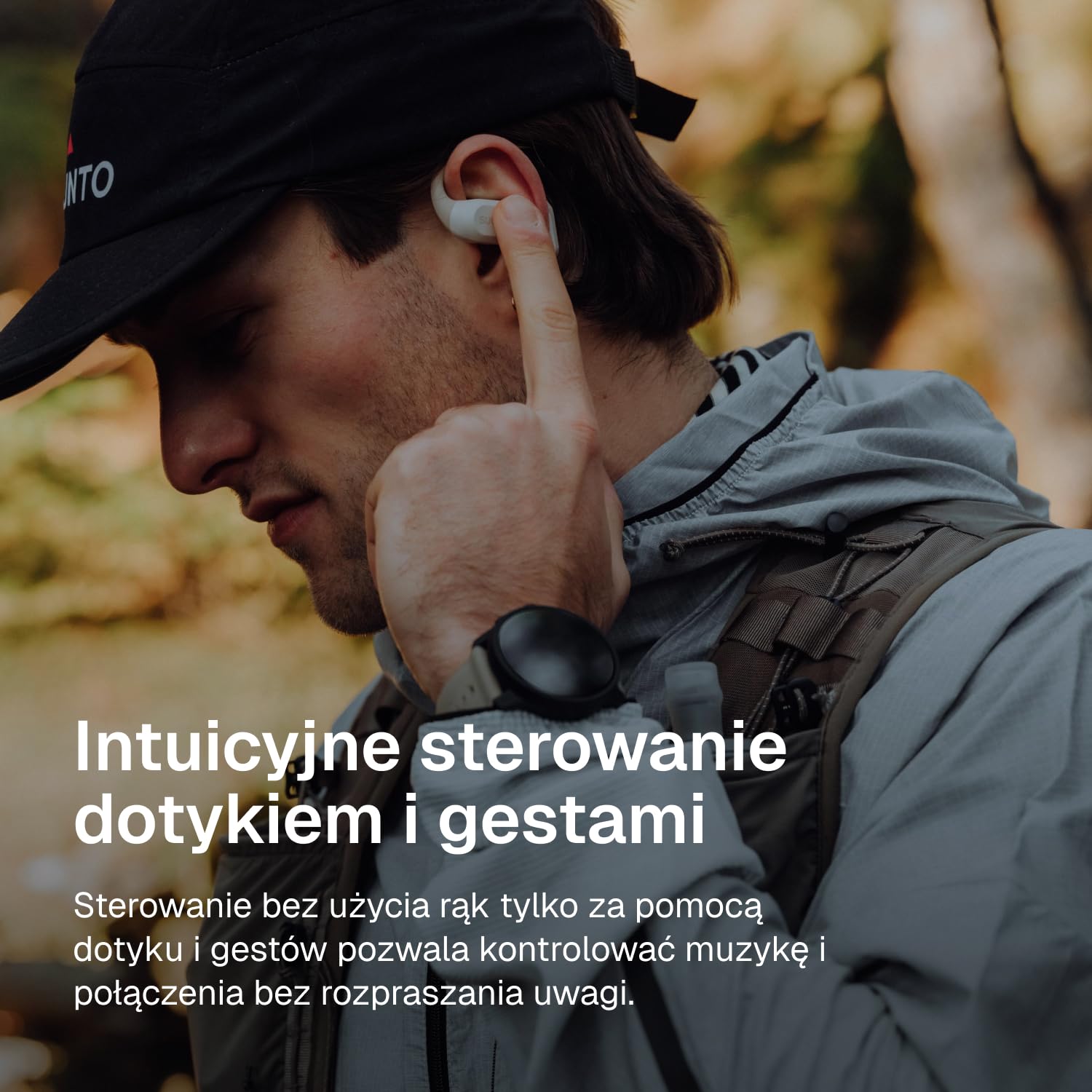SUUNTO Spark – sportowe słuchawki douszne typu Open Ear, lekkie i wygodne, wodoodporność IP55, do 36 h odtwarzania, Bluetooth 5.4, sterowanie ruchem głowy – do treningu i codziennej aktywności.