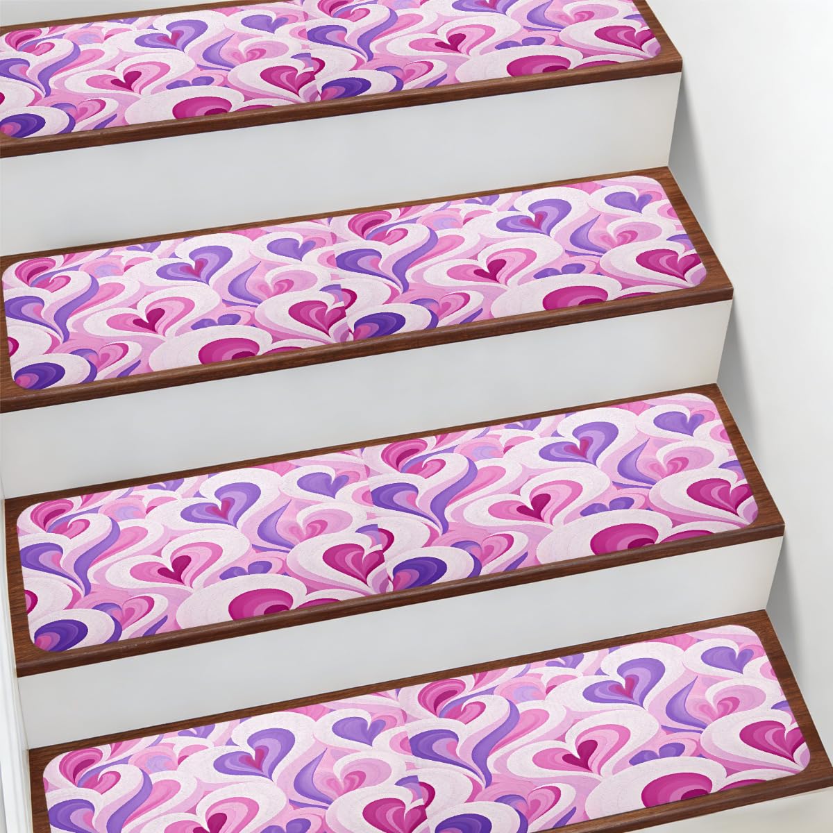 Protección para escaleras interiores antideslizante Mexpekil de corazones