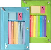 Vista 32 de Mr. Pen Estuche de tela para lápices con 3 agujeros para carpeta, color negro, juego de 2