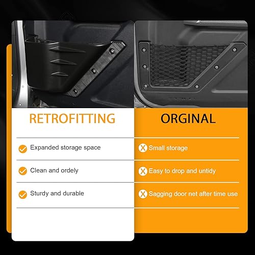 Miniatura 4 de cartaoo Bolsillos de almacenamiento para puerta delantera, organizador de portavasos para Ford Bronco 2021 2022 de 2/4 puertas, accesorios