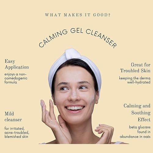 Miniatura 3 de Syn Bio Beta Glucan - Limpiador facial de gel suave – Lavado facial coreano de primera calidad para piel sensible con 5 pesos de ácido hialurónico,