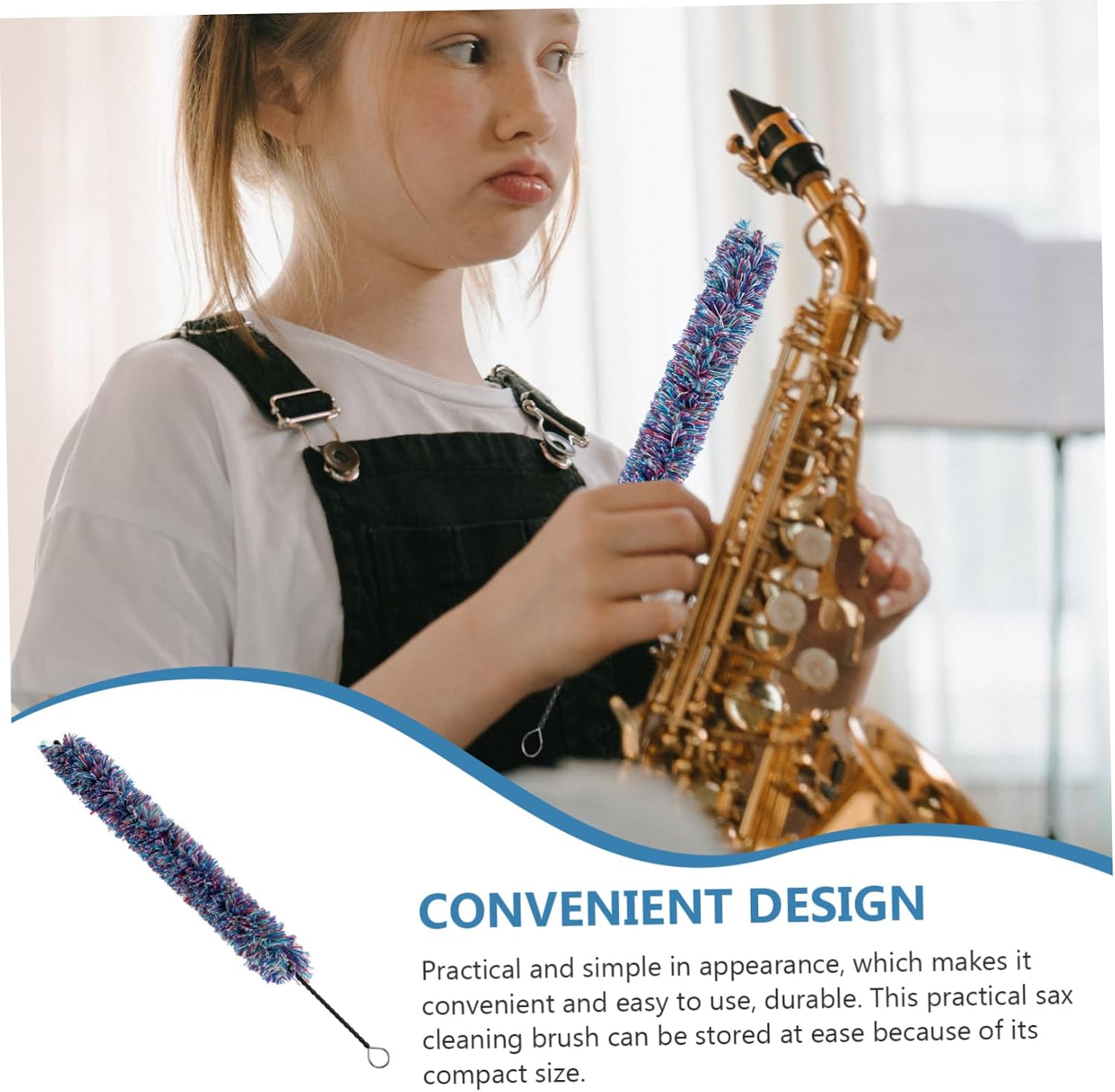 FAVOMOTO Reliable Sax Cleaning Brush Multi-purpose Musical Instrument Maintenance Tool for Saxophones Clarinets and More for inside and outside Cleaning Durable and Practical Saxophone Care