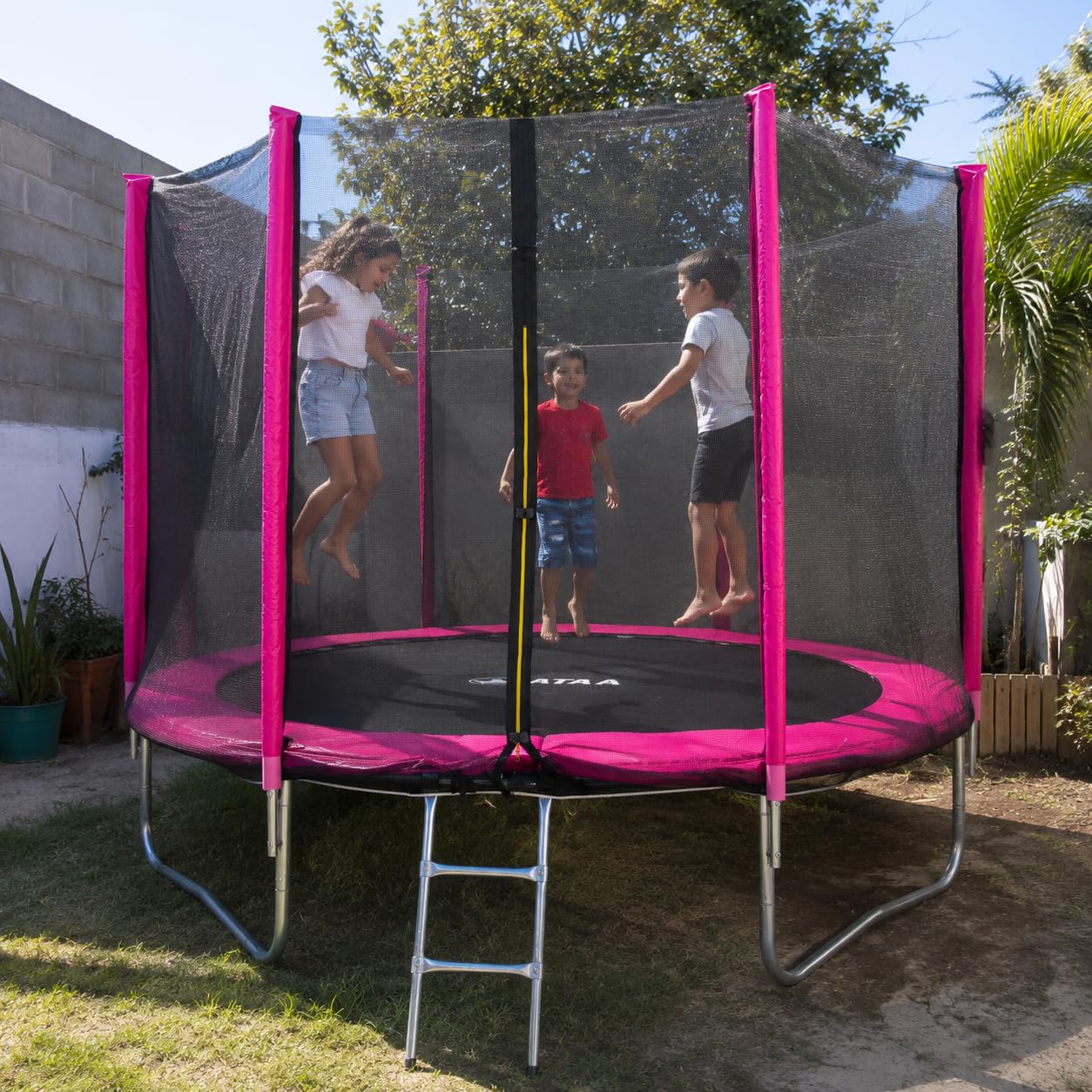 Cama elástica para Varios niños ATAA 250 cm – Escalera, Triple Cierre