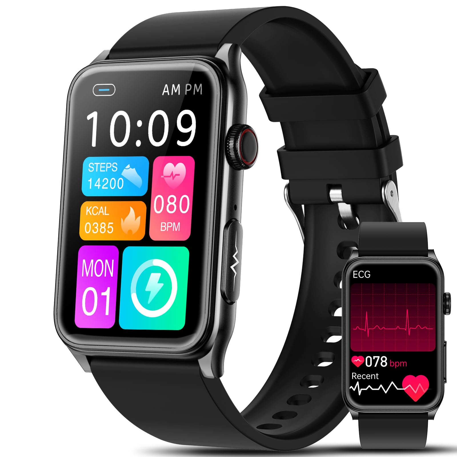 Marsyu Montre Connectée 1,57" Bracelet Intelligent Sportif Fitness Tracker