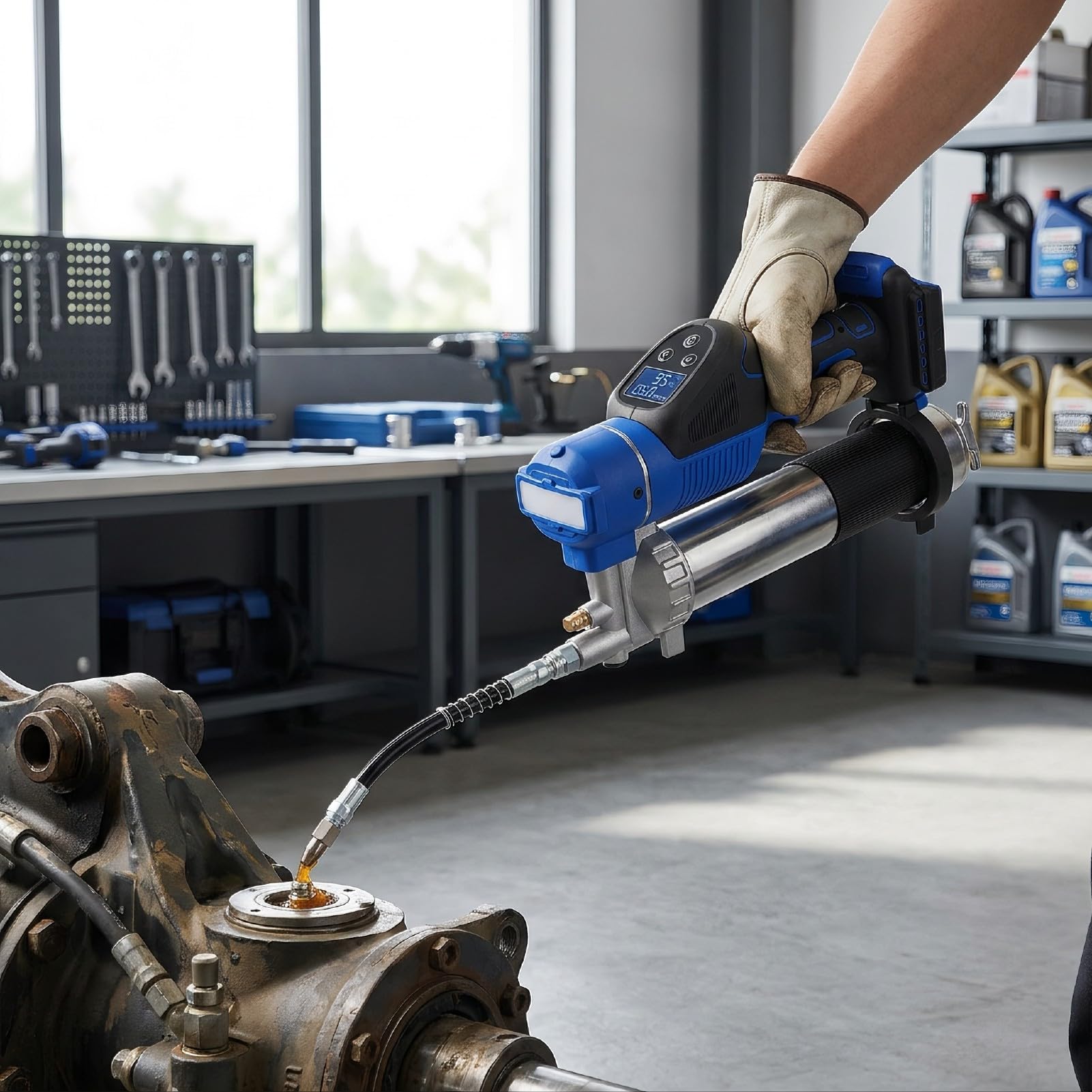 Bezszczotkowy Smarownica 18000 PSI, Akumulatorowy, Elektryczny