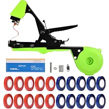 SUCA Plant Tying Machine, Plant Tape Cattle Panels for Garden,Plant Vine Tying Tool with 10000pcs Staples 21 Rolls Tape Plant Tape Gun for Grapes,Tapener tapetool set1pcs, Green