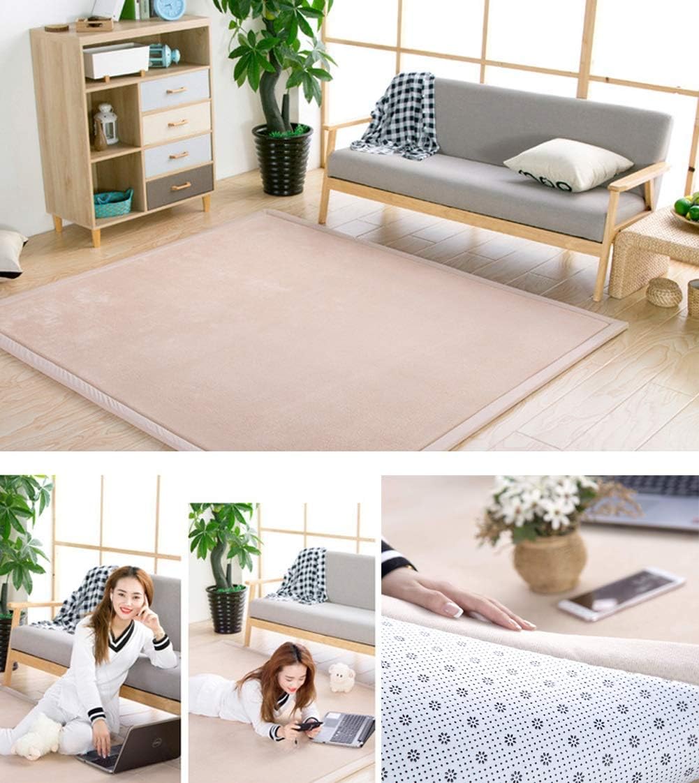 Coral Velvet Area Rugs Play Mat Carpet Crawling Mat for Nursery Baby Toddler Children Kids Room, Yoga Mat Exercise Pads (Brown, 6.6 ft x 6.6 ft)