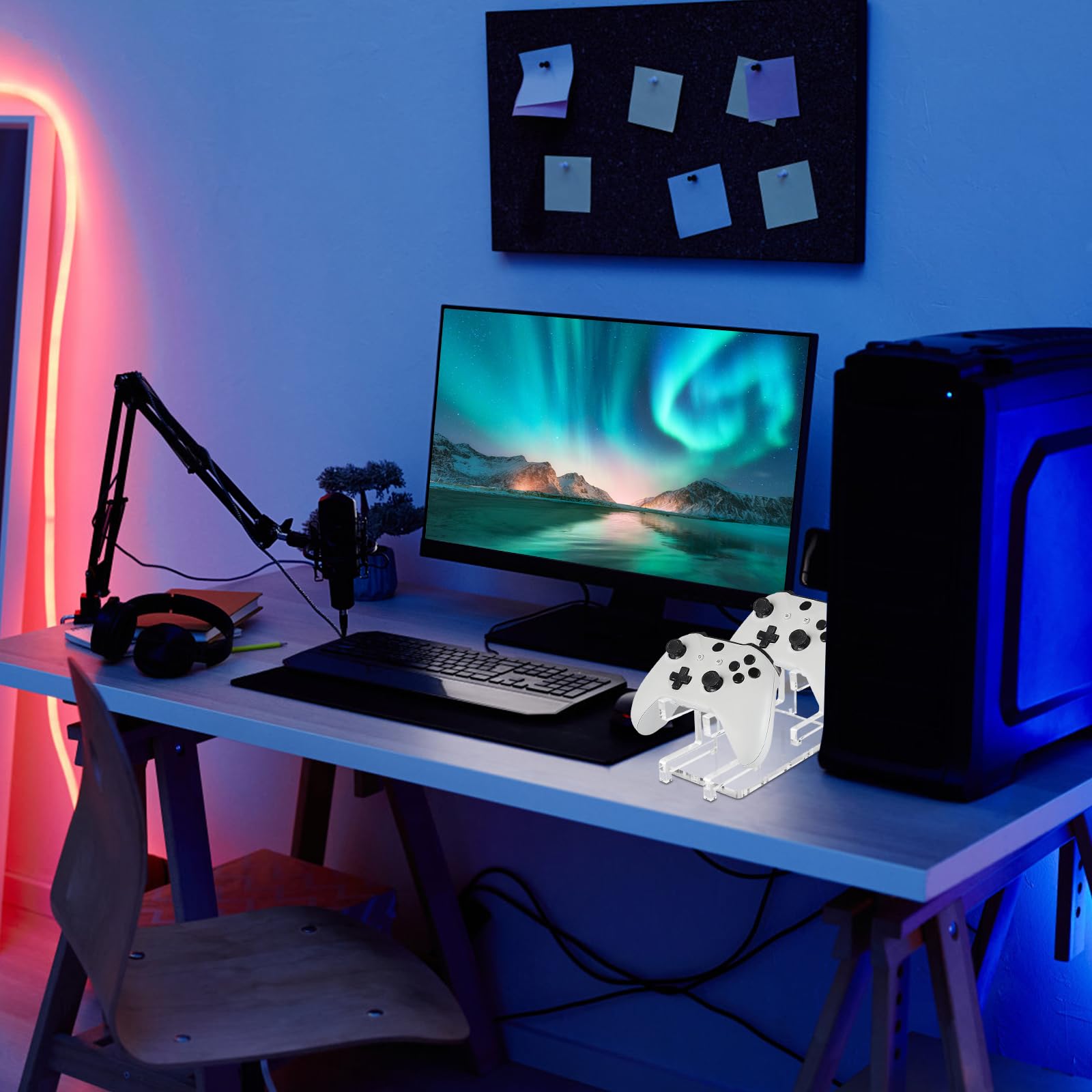 Uchwyt kontrolera, stojak na kontroler, akcesoria do gier, na biurko, uchwyt do gamepada, przezroczysty akrylowy uniwersalny stojak na kontroler, stojak na kontroler Xbox dla większości organizacji