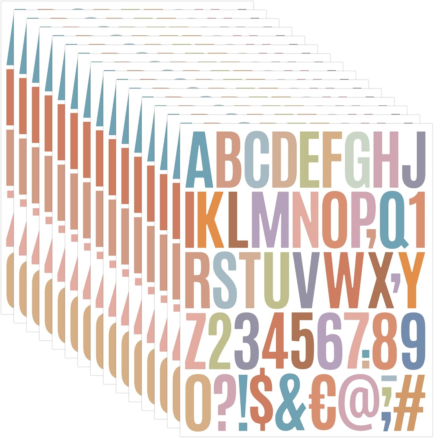 750Pcs Letter Stickers Alphabet Stickers 15 Sheets Vinyl Small Mailbox Numbers 2 Inch Self Adhesive,Stick on Letters for Scrapbook Water Bottles Mailbox Cup Craft Sign Classroom Address Number Boho