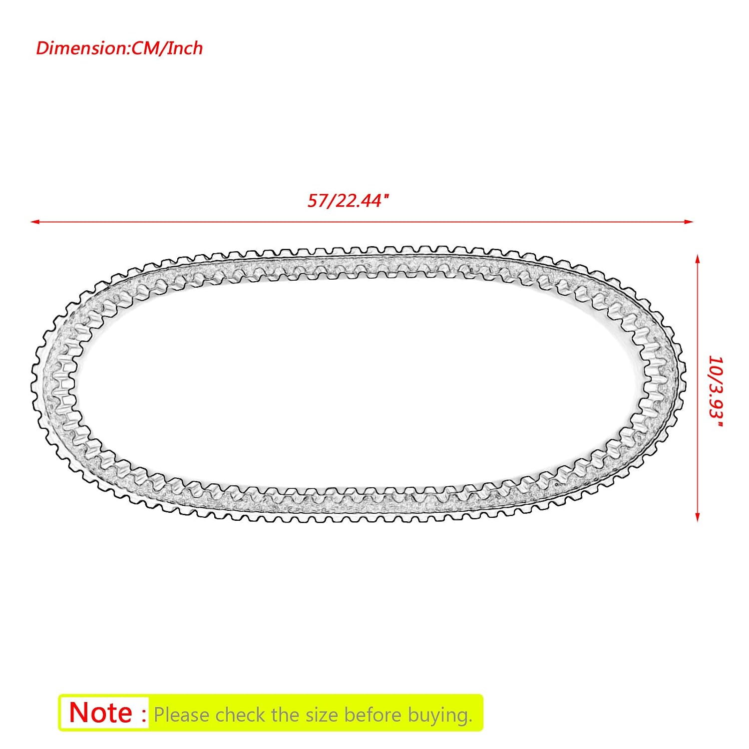 Drive Belt for Arctic Cat 0627-013 Snowmobile Bearcat 340 570 Panther 370 660
