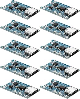 10 Piezas TC4056 USB-C Módulo de Carga de Batería 5V 1A para Litio 18650 Tipo-C Interfaz de Entrada Descarga Cargador con Funciones de Protección Dual Contra Sobrecarga y Sobredescarga