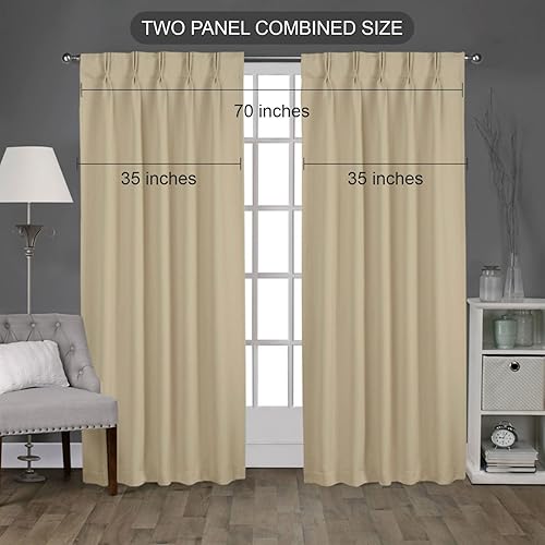 Miniatura 6 de Magic Drapes Cortinas plisadas opacas y cortinas opacas con aislamiento térmico para barra transversal, sala de estar, dormitorio, puerta corrediza
