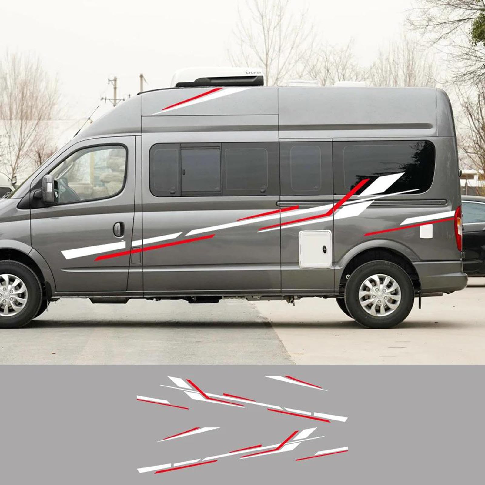 6 Pezzi Strisce per Camper Adesivi in ​​Vinile Decalcomanie per Decorazioni Auto, Adatte per Camper, Van per Cavalli, roulotte, Accessori Auto per Camper