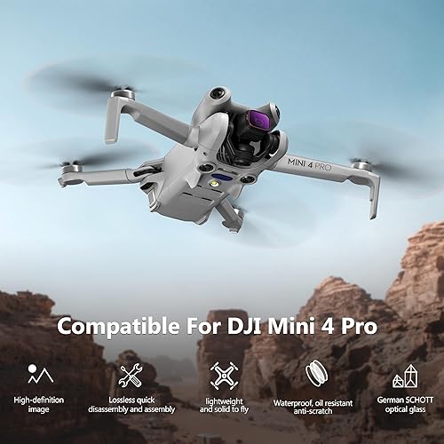 Miniatura 2 de STARTRC Kit de filtro ND para DJI Mini 4 Pro  Paquete de 3 filtros de lente de cámara de densidad neutra ND16 ND64 ND256 compatibles con DJI Mini 4