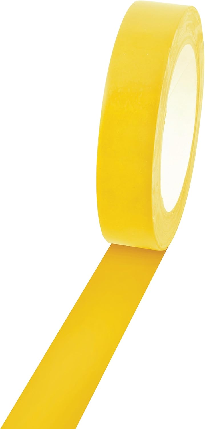 Champion Sports Vinyl Tape, Tough Floor Tape for Heavy Foot Traffic and Equipment 1" x 60yd Yellow