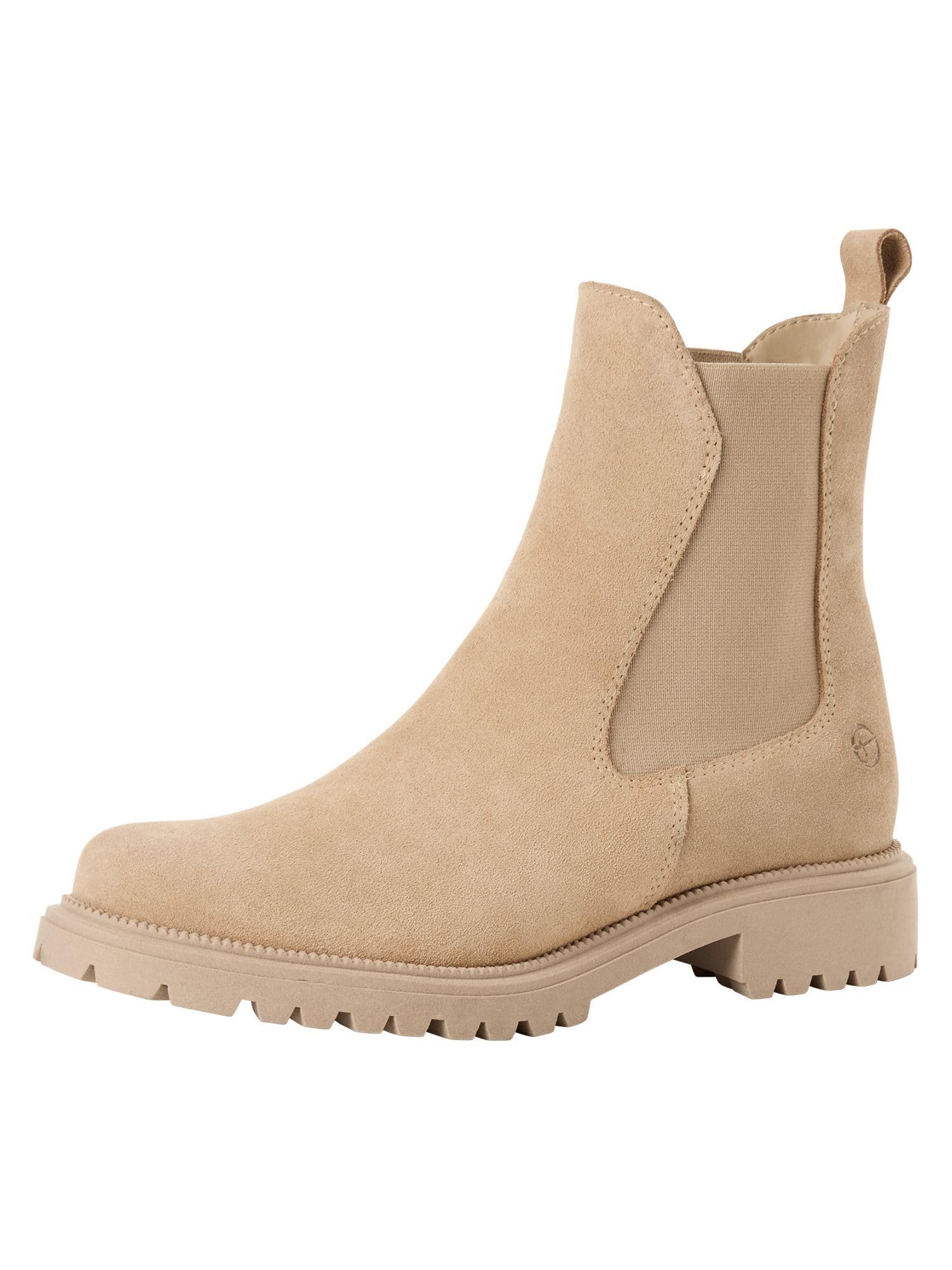 Tamaris Leather Chelsea Boots Women's Beige Size 41 (7)