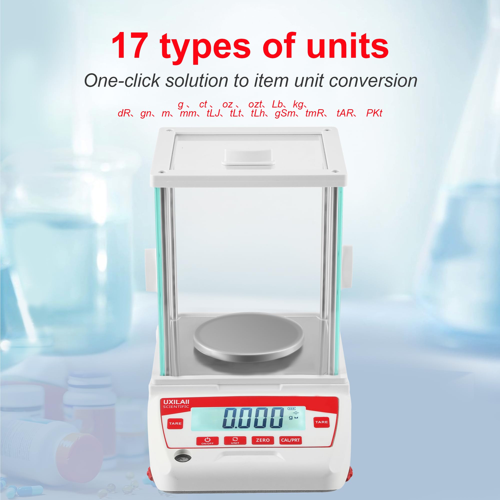 Bilancia analitica 1 mg GN ct Unità di precisione Bilancia analitica digitale RS232 Interfaccia Laboratorio Bilancia elettronica Display LCD con vetro parabrezza (320g0.001g)