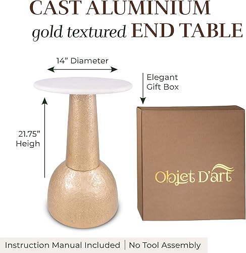 Miniatura 87 de OBJET D'ART ABEL, 21 pulgadas de altura, con acento metálico vintage, laterales, pedestal, coctail y bebidas para sala de estar y espacios pequeños