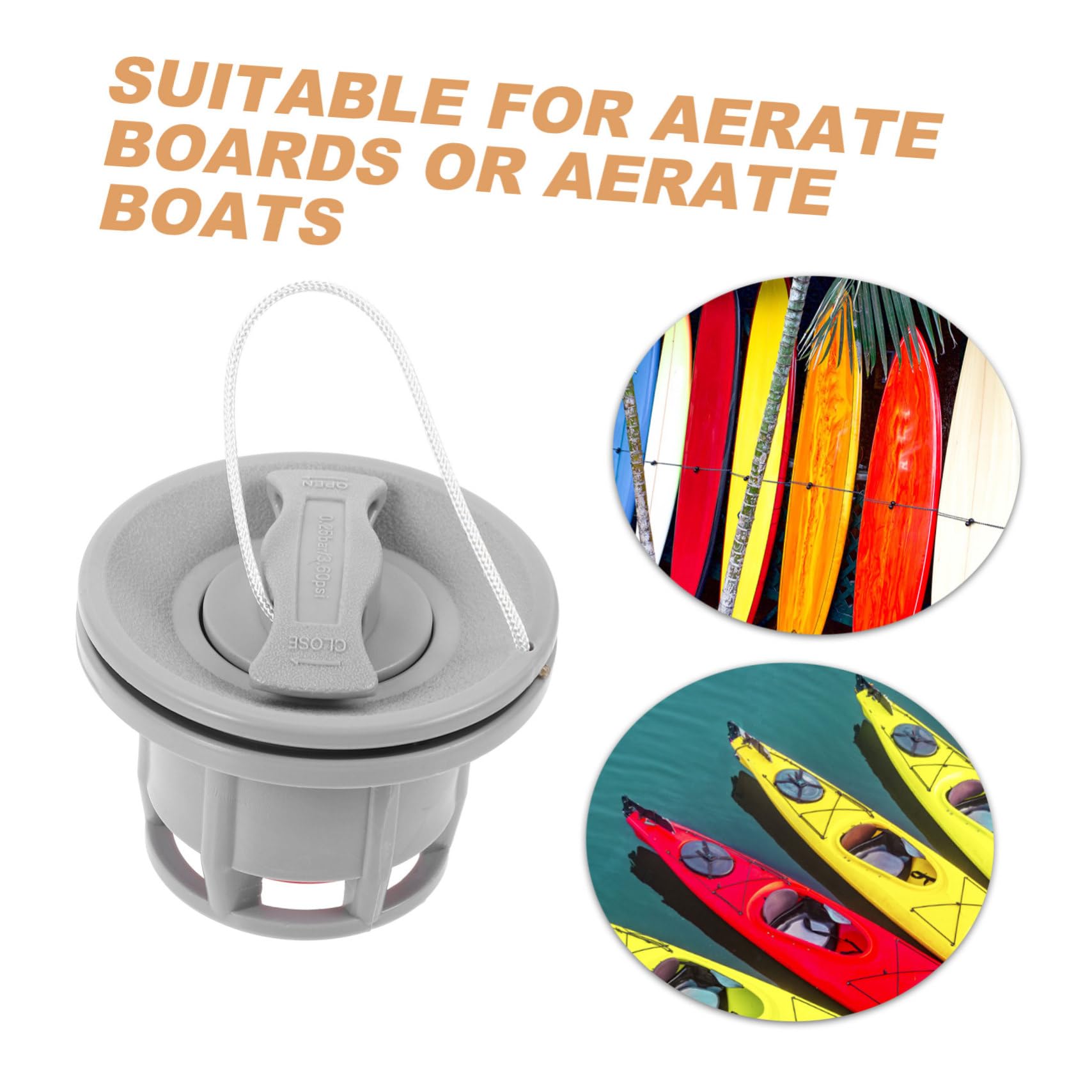 Yardwe Valvola Aria per Gommone Tubi Fluviali per Galleggianti Pesanti Gonfiabile Piscina Gommone Aria Drenare Valvola di Sfiato del Kayak Attacco Valvola Kayak Remare Grey Pom