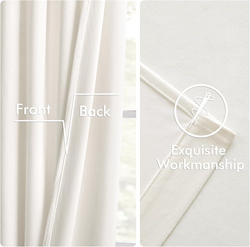 Miniatura 6 de MIULEE Juego de 2 paneles de cortinas de terciopelo de 96 pulgadas de largo, para sala de estar, dormitorio, pestañas plisadas en la parte trasera,