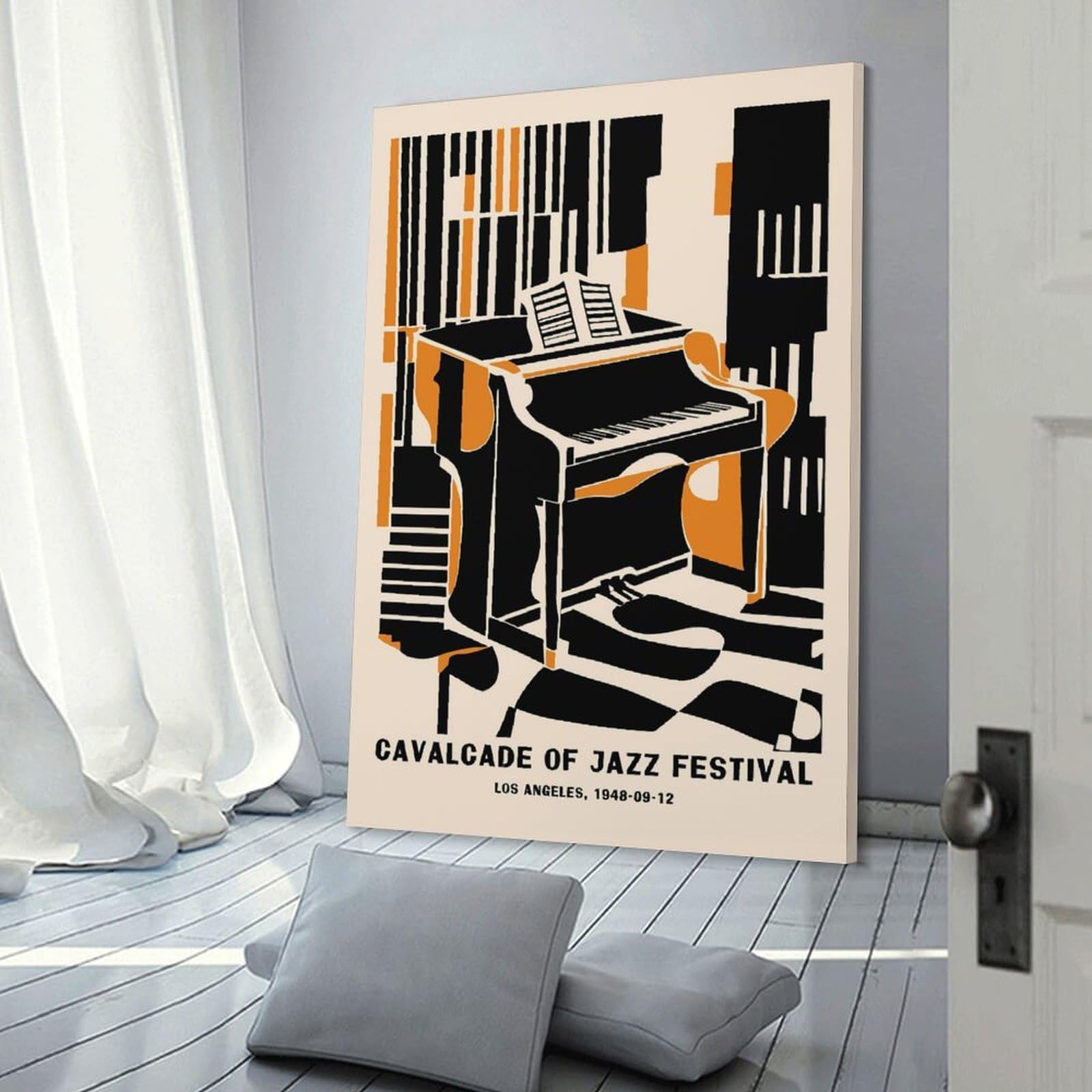 Junmoney Cavalcade of Jazz 1948 Decorative Canvas Print, 08x12inch(20x30cm), for Study, Office Or Focused Interiors, Canvas Wall Decor for Creative Rooms