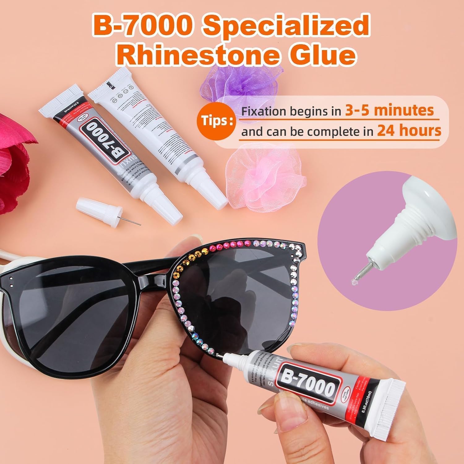 50000Pcs 40 Colors Jelly Resin Rhinestones for Bedazzling Kit, 3mm Multicolor Flatback Gems for Diamond Art, Bedazzler Kit with 3Pcs 10ml B7000 Jewelry Glue for Bedazzled Crafting Shoes Nail Decor