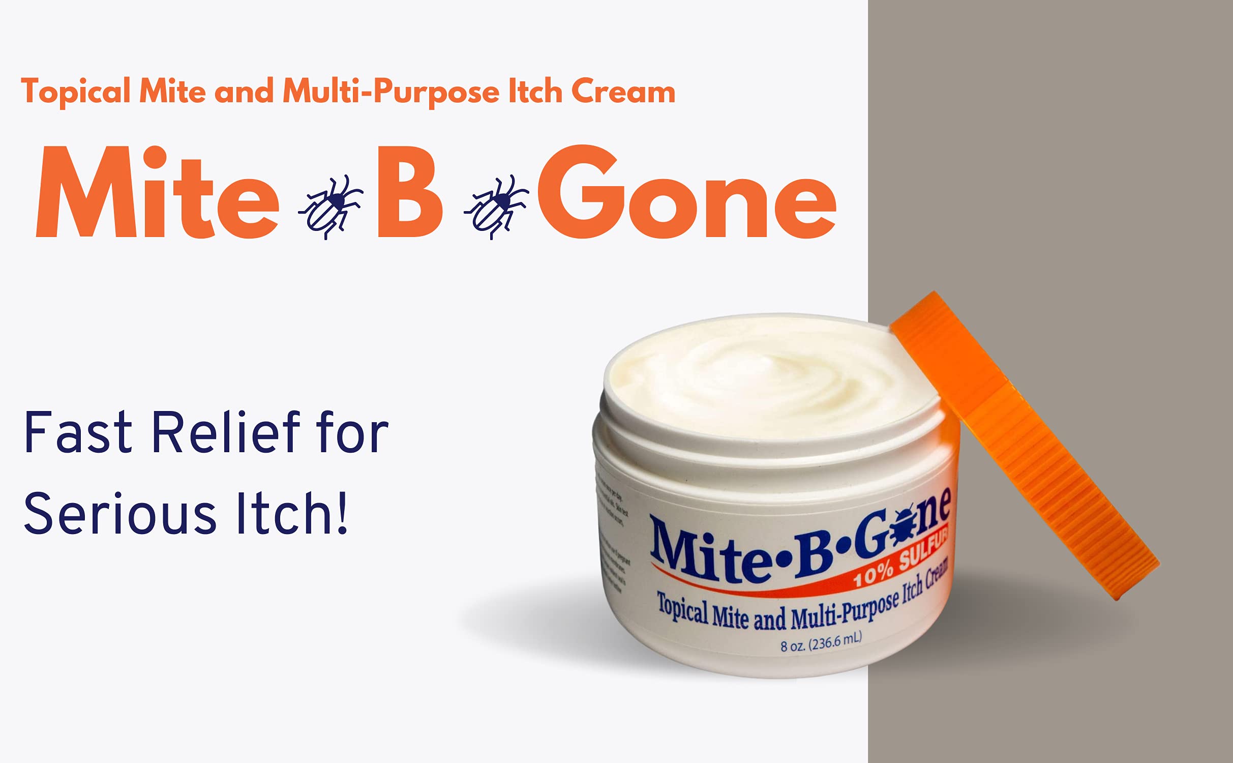 Buy MiteBGone 10 Sulfur Cream Itch Relief from Mites, Insect Bites, Acne, and Fungus (8oz