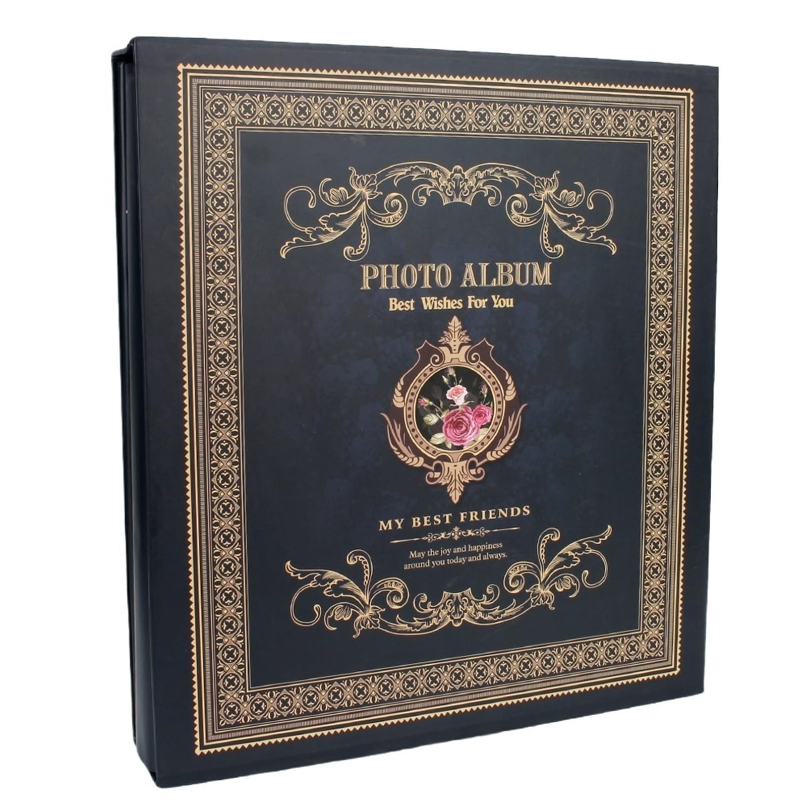 áLbum De Fotos Almacenamiento de 6 pulgadas for álbum recortes, 500 bolsillos, álbumes fotos Vintage, estuche for for niños, marco en caja(Deep Blue)