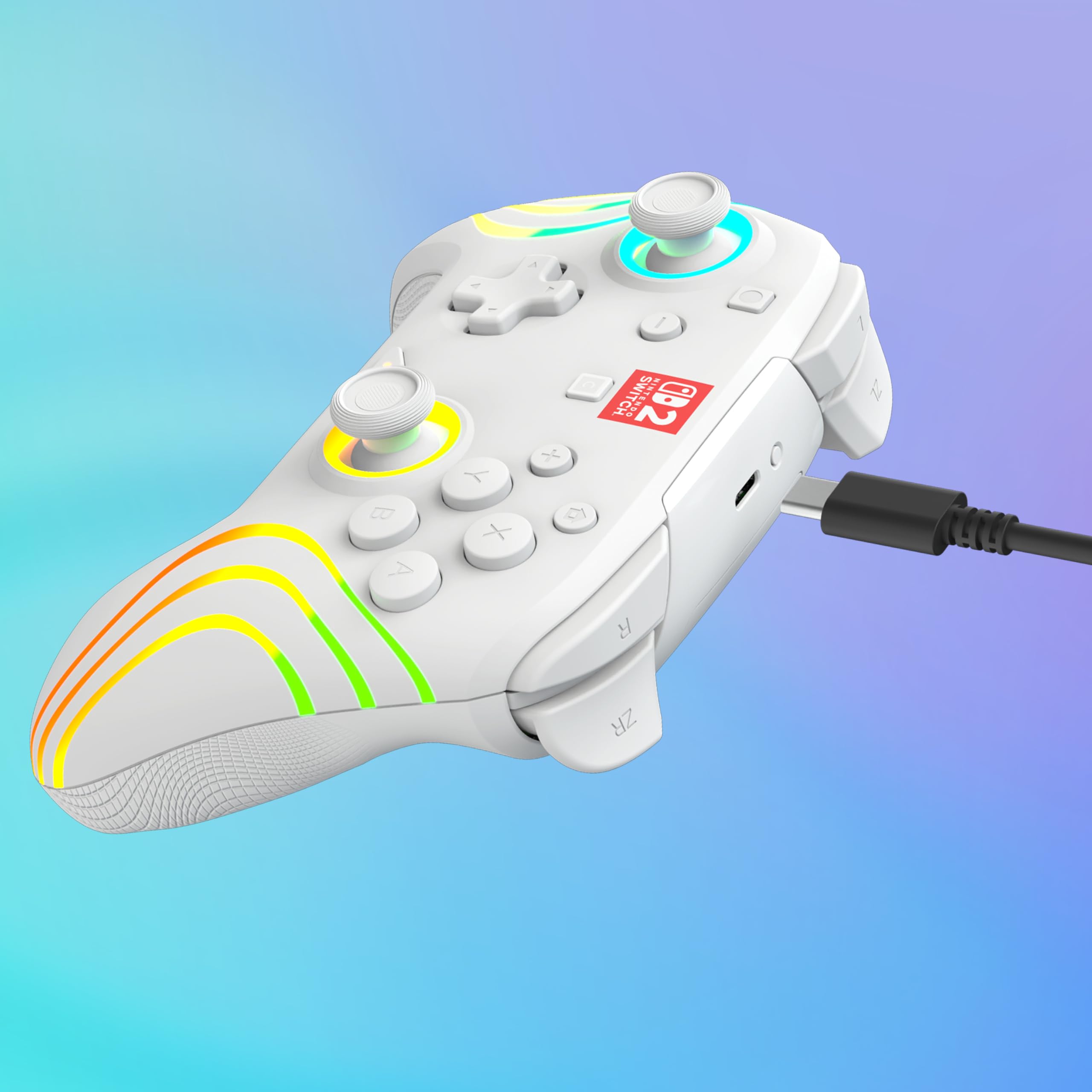 Turtle Beach Afterglow Bianco Controller da gaming RGB wireless con licenza ufficiale per Nintendo Switch 2